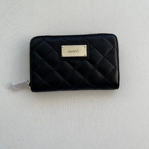 DKNY quilted zip accordion clutch/wallet